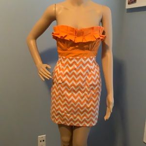 Adorable orange and white sundress
